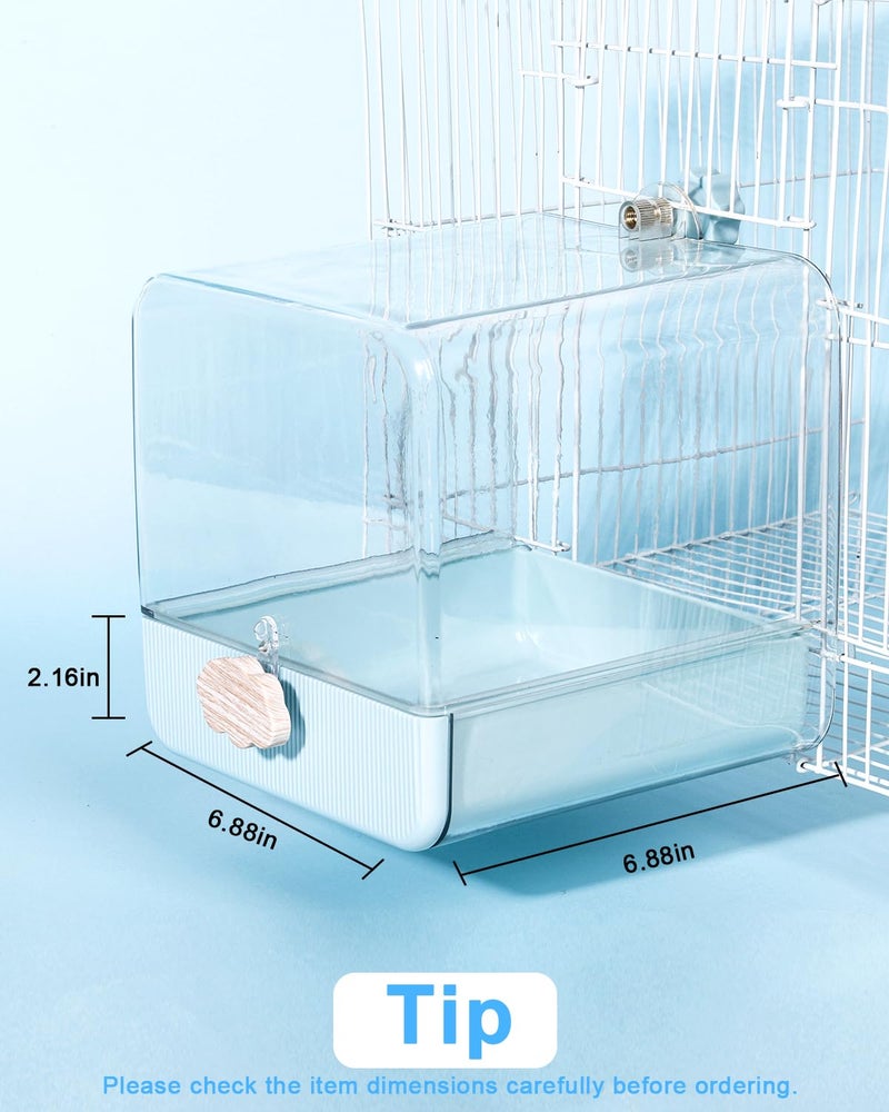 KINFAVOU Hanging Bird Bath for Cage, 3 in 1 Multifunction Bird Bath/Bowl/House, Bird Cage Accessories Suitable for Small to Medium Birds Parakeet, African Grey, Conure, Cockatiel(6.8X6.8X6.8 inch Turquoise) - Image 3
