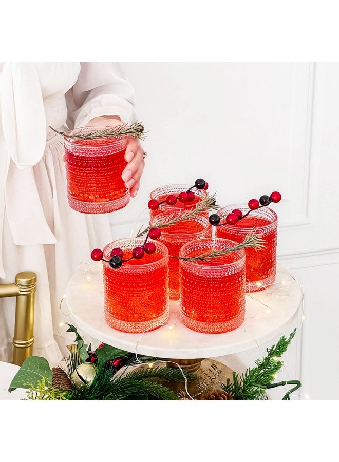 Kate Aspen Beaded Drinking Glasses Set of 6, 10 oz Retro Vintage Glassware - Boho Cocktail Water Juice Glasses, Hostess or Housewarming Gift - Image 4