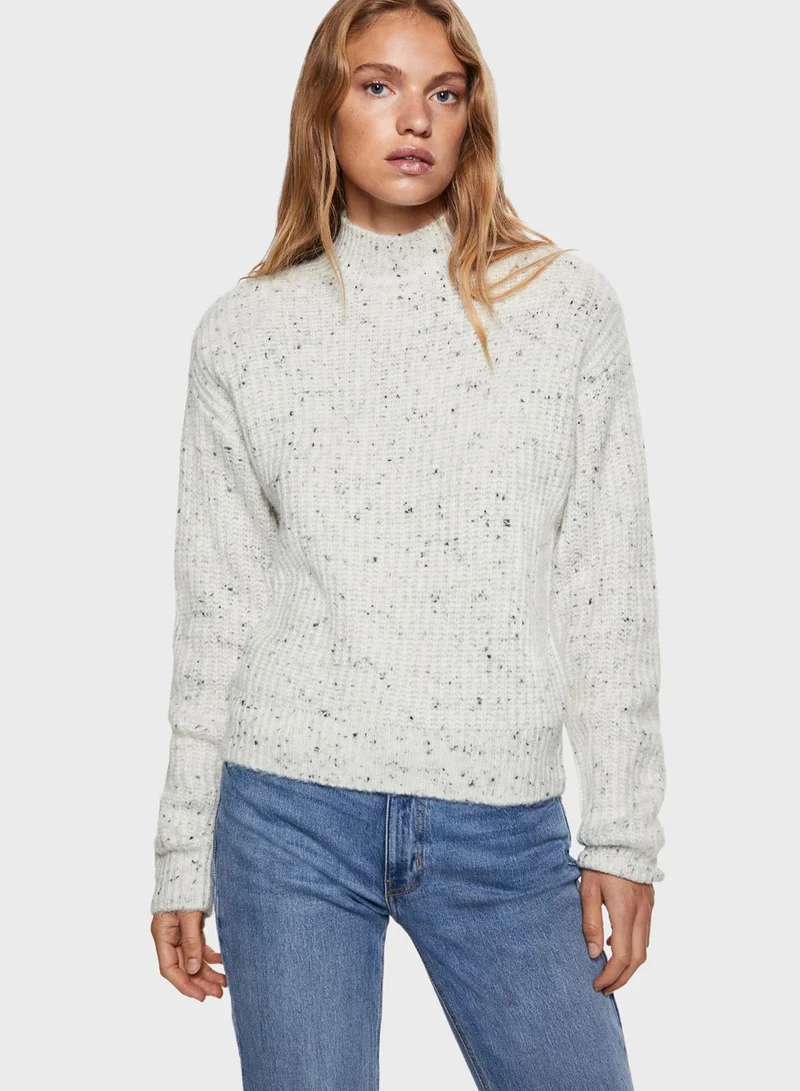 MANGO High Neck Knitted Sweater