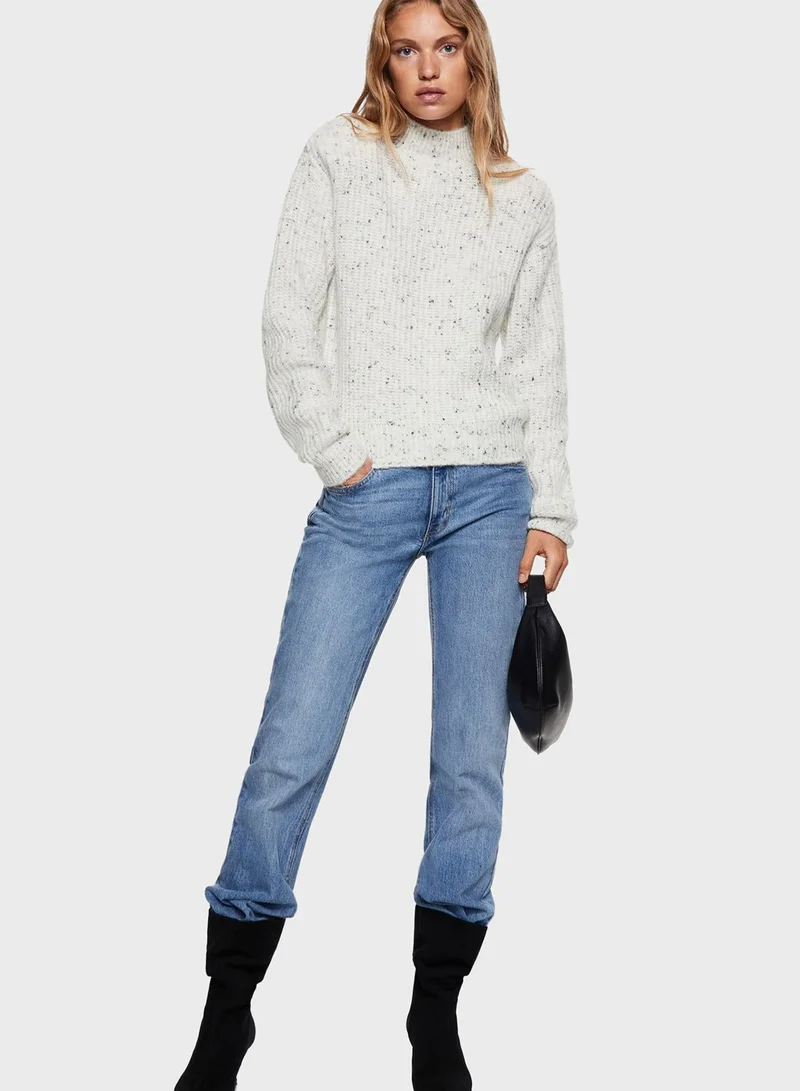 MANGO High Neck Knitted Sweater