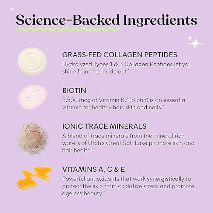 Lemme Glow Collagen Gummies for Thick Hair, Strong Nails & Healthy Skin with Multi-Collagen Peptides, Biotin, Trace Minerals, Zinc, Vitamins A, C & E, Dairy & Gluten Free, Peach Flavor, 60 ct. - Image 3