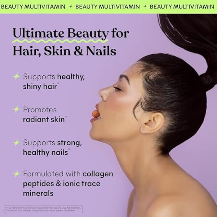 Lemme Glow Collagen Gummies for Thick Hair, Strong Nails & Healthy Skin with Multi-Collagen Peptides, Biotin, Trace Minerals, Zinc, Vitamins A, C & E, Dairy & Gluten Free, Peach Flavor, 60 ct. - Image 2