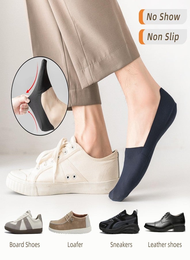 Caudblor Men Thin No Show Socks for Loafer, Invisible Low Cut Liners No See Non Slip Sock 6 Pairs - Image 2