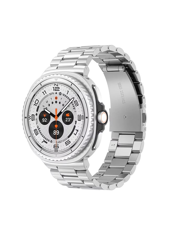 O Ozone Metal Band For Samsung Galaxy Watch 8 Band 40mm 44mm/Galaxy Watch 8 Classic 46mm, No Gap Stainless Steel Strap for Men Women- silver - Image 1