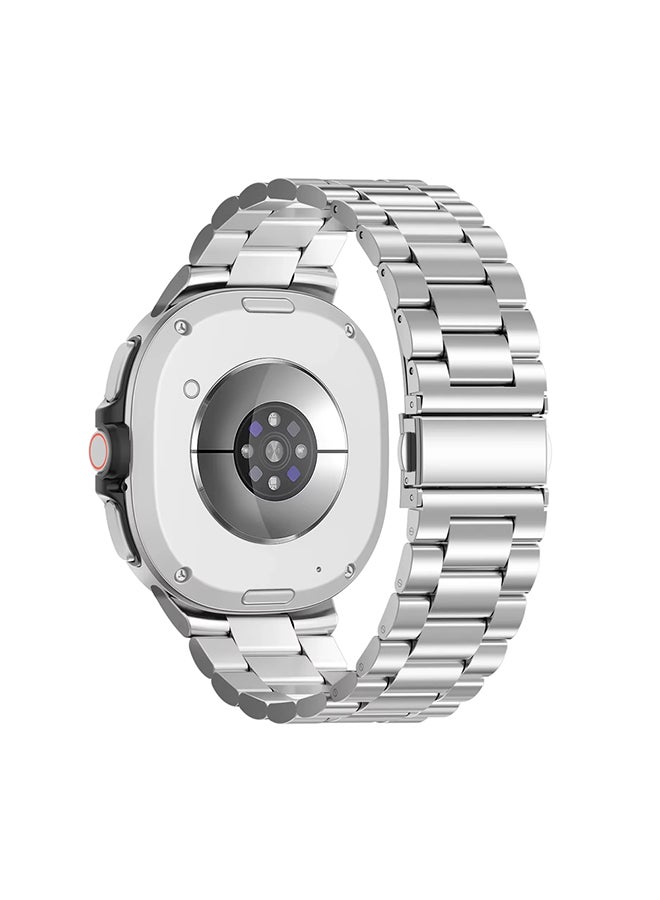 O Ozone Metal Band For Samsung Galaxy Watch 8 Band 40mm 44mm/Galaxy Watch 8 Classic 46mm, No Gap Stainless Steel Strap for Men Women- silver - Image 2