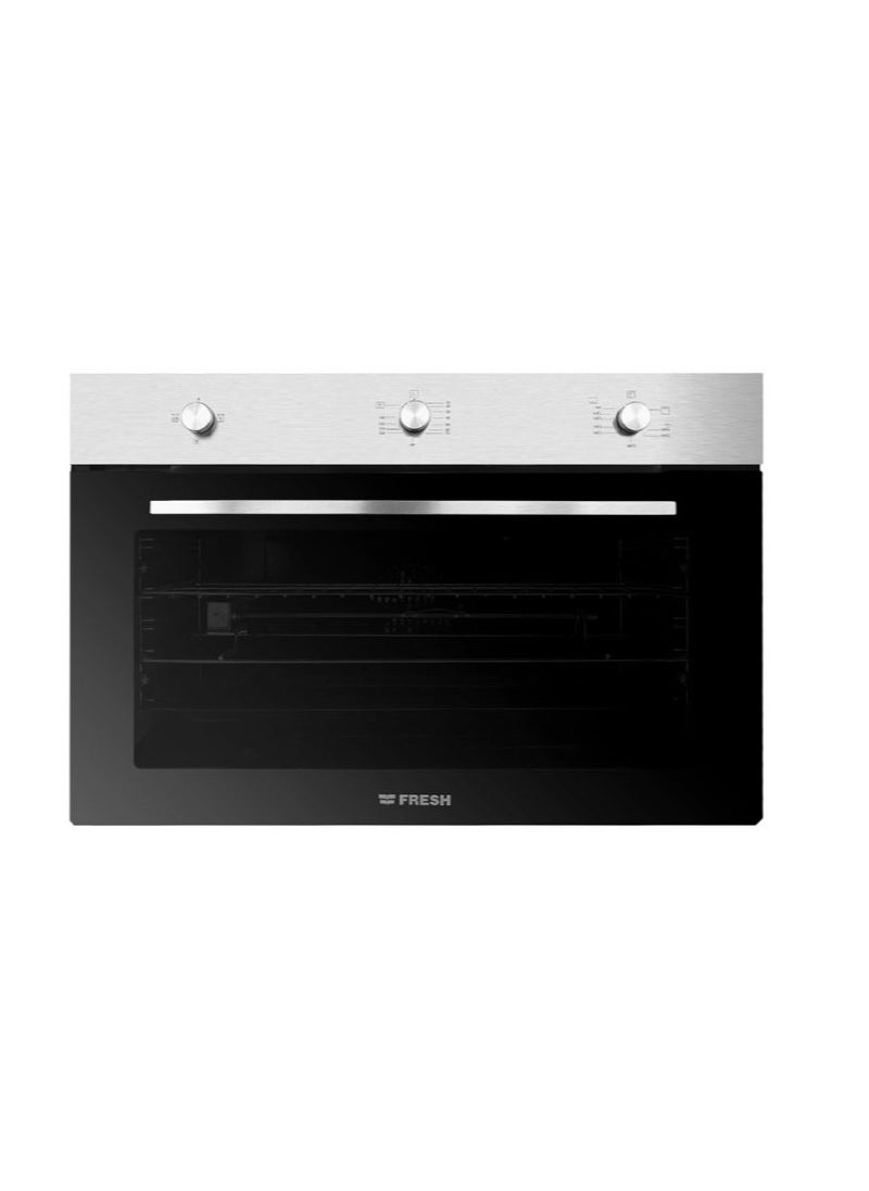 Fresh Fresh oven 90 cm gas, electric grill, 2 fans, stainless steel fryer, hydraulic fan, code 9661 