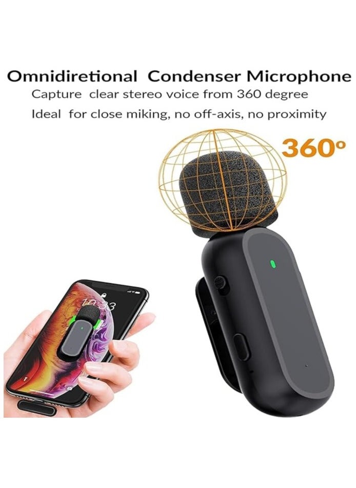 MMG - Wireless Lavalier Microphone for iPhone 15 | Android phones | Laptop and other USB C Devices | Plug and Play Mini Mic with Charging Bin Earbud for YouTube TikTok Live Streaming Gaming (1 Type C Mic) - Image 1