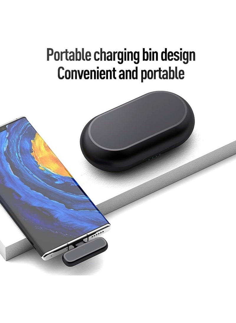 MMG - Wireless Lavalier Microphone for iPhone 15 | Android phones | Laptop and other USB C Devices | Plug and Play Mini Mic with Charging Bin Earbud for YouTube TikTok Live Streaming Gaming (1 Type C Mic) - Image 1