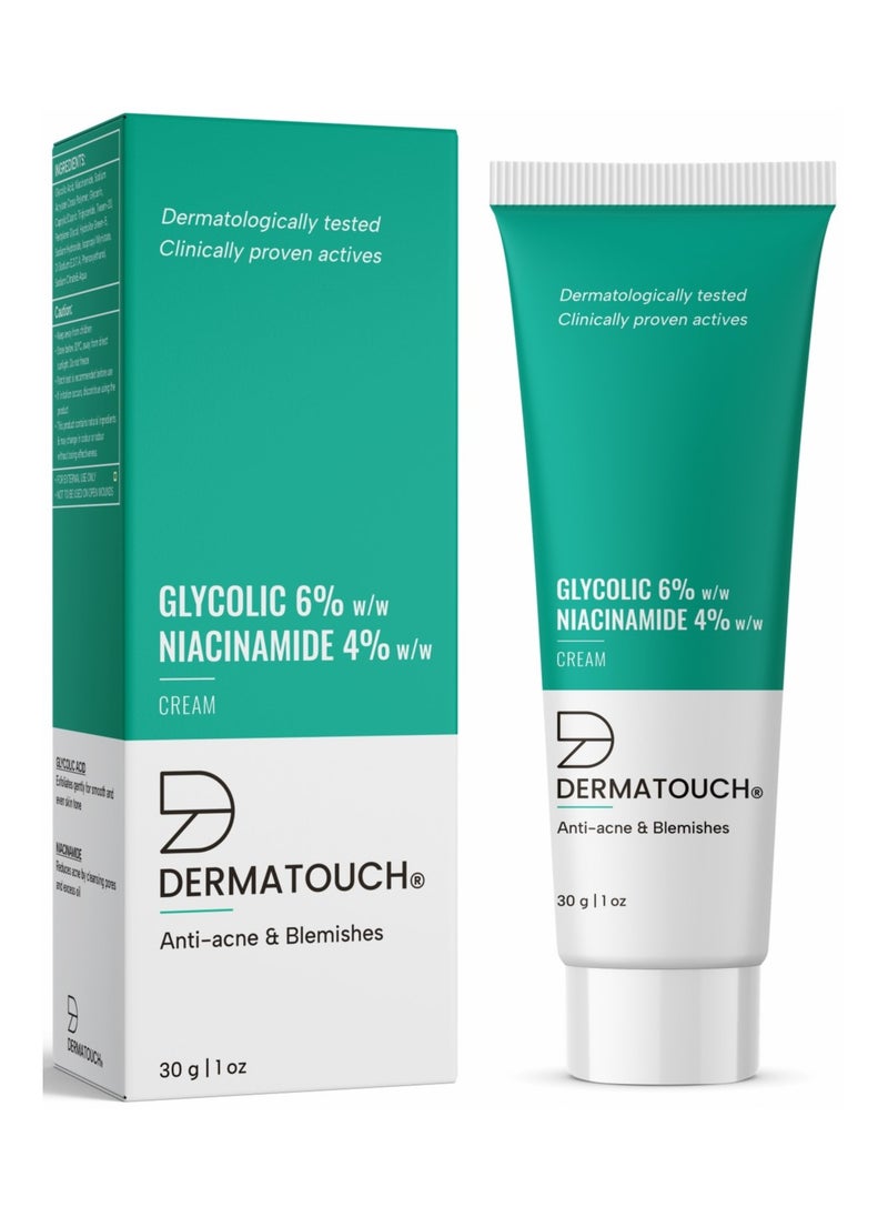 DERMATOUCH - DERMATOUCH Glycolic, Niacinamide Cream, For Anti Acne And Blemishes - 30G - Image 1