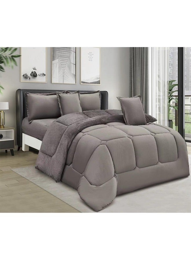 مينج لي مفرش سرير شتوي نفر واحد 4 قطع وجهين وجه مخمل وجه فرو مقاس 170x220 سم - Image 1