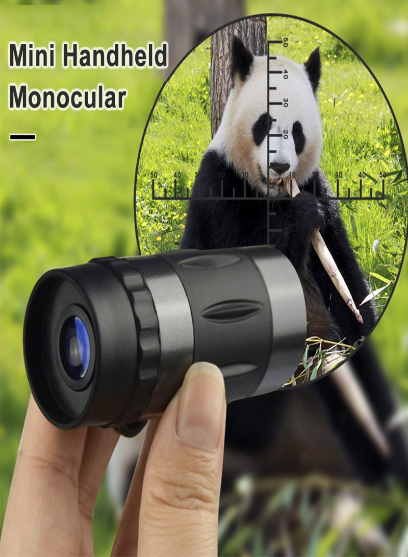 منظار أحادي العين صغير 8x20، تلسكوب أحادي العين محمول باليد مع حقيبة حمل للبالغين، للمشي لمسافات طويلة والتخييم ومراقبة الحياة البرية ورصد القمر والرياضات والألعاب والحفلات الموسيقية - Image 5