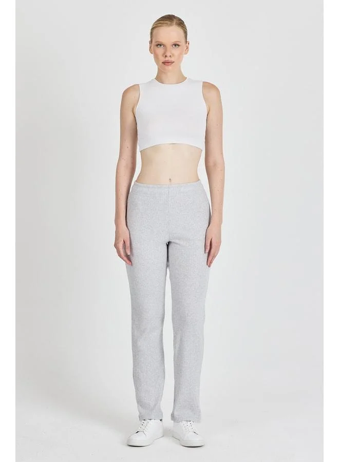 Mmetalic  Women's Gray High-Waist Fitted Loose-Fit Daily Thin Sweatpants Pajama. for Women | Best Price UAE