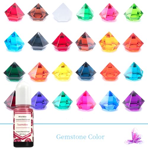 Miraclekoo 24 Colors Epoxy UV Resin Color Pigment Liquid Epoxy Resin Dye Colorant,10ml Each,Transparent - Image 3