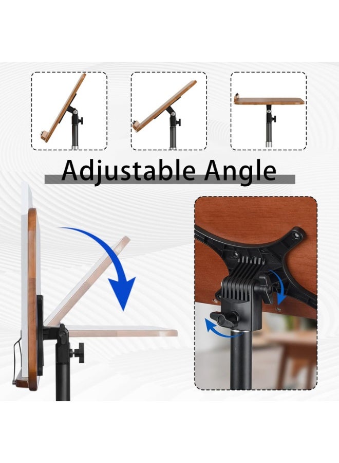 Arabest Standing Desk, Adjustable Book Stand, Standing Desk, Height Adjustable, 80-130 cm, Movable Computer Desk, Mobile Music Stand, Table Projector Stand, Portable Podium Stand for School, Office, Church - Image 5