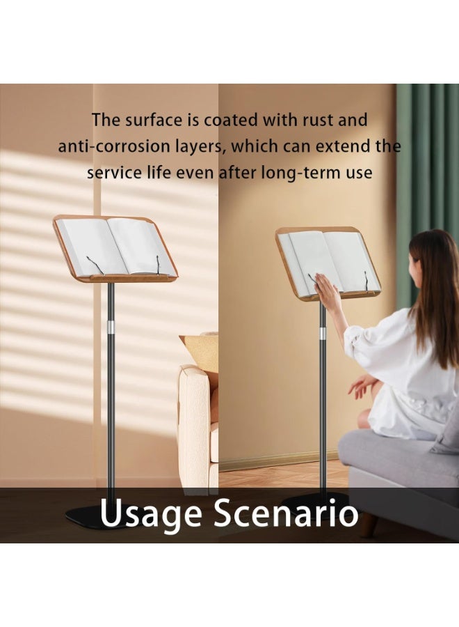Arabest Standing Desk, Adjustable Book Stand, Standing Desk, Height Adjustable, 80-130 cm, Movable Computer Desk, Mobile Music Stand, Table Projector Stand, Portable Podium Stand for School, Office, Church - Image 2