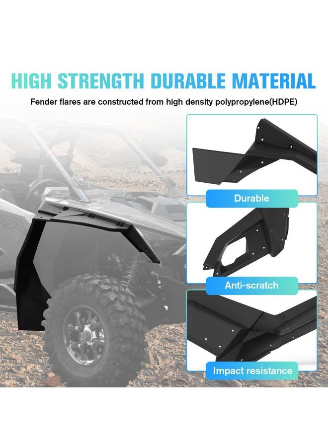 LitMiRacle Fender Flares for RZR PRO XP/XP 4 2020-2023, Front & Rear Heavy Duty Wider Mud Flaps Kit for 2022+ PRO R/Turbo R/Turbo R 4, Extended Exterior Accessories (Replace #2884685) - Image 4