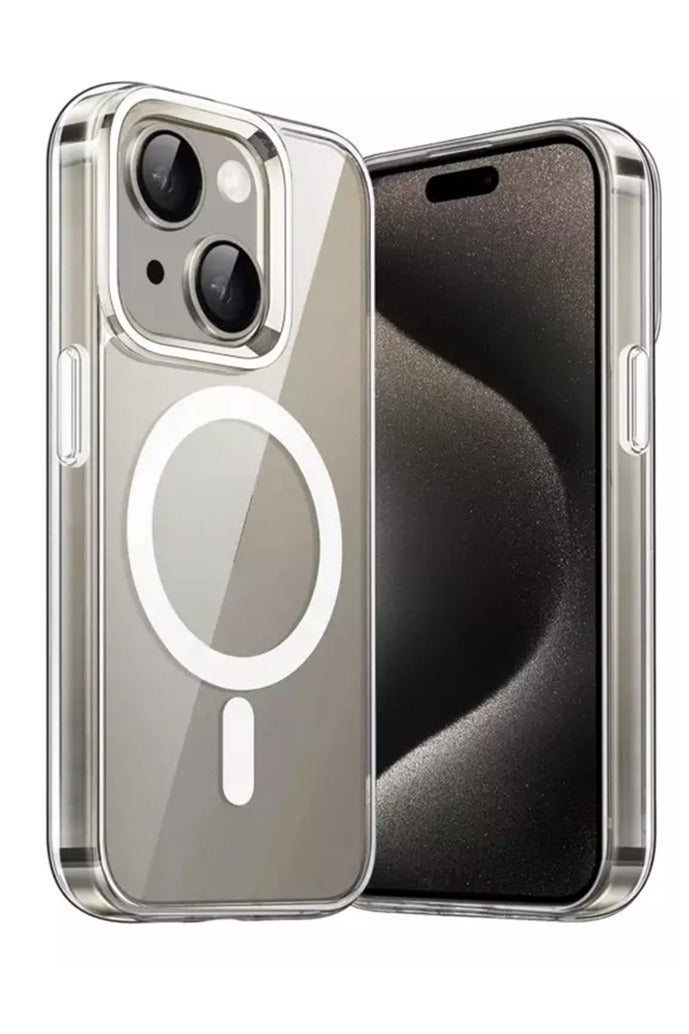 Magsafe Case for iPhone 14 Plus/15 Plus Magsafe Clear Cover Magnetic Wireless Charging Support, Shockproof Protection, Scratch-Resistant for iPhone 14 Plus/15 Plus - Clear - Image 1