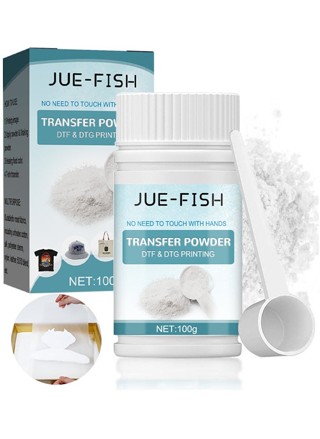 JUE-FISH DTF Powder White Digital Transfer Hot Melt Adhesive DTG Pretreat Powder DTF And DTG Printer DTF Hot Melt Adhesive Powder For All DTF Printers On All Fabric Include T Shirt Jeans Cotton Textile  - Image 1