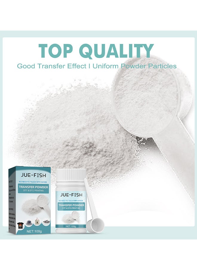 JUE-FISH DTF Powder White Digital Transfer Hot Melt Adhesive DTG Pretreat Powder DTF And DTG Printer DTF Hot Melt Adhesive Powder For All DTF Printers On All Fabric Include T Shirt Jeans Cotton Textile  - Image 3