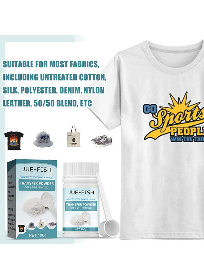 JUE-FISH DTF Powder White Digital Transfer Hot Melt Adhesive DTG Pretreat Powder DTF And DTG Printer DTF Hot Melt Adhesive Powder For All DTF Printers On All Fabric Include T Shirt Jeans Cotton Textile  - Image 5