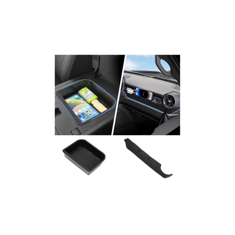 منظم كونسول مركزي Autorder 2PCS لسيارة تويوتا لاند كروزر برادو 250 LC250 2024-2026 ملحقات صندوق تخزين مسند الذراع صينية إدخال كونسول مركزي مع حصيرة مضادة للانزلاق