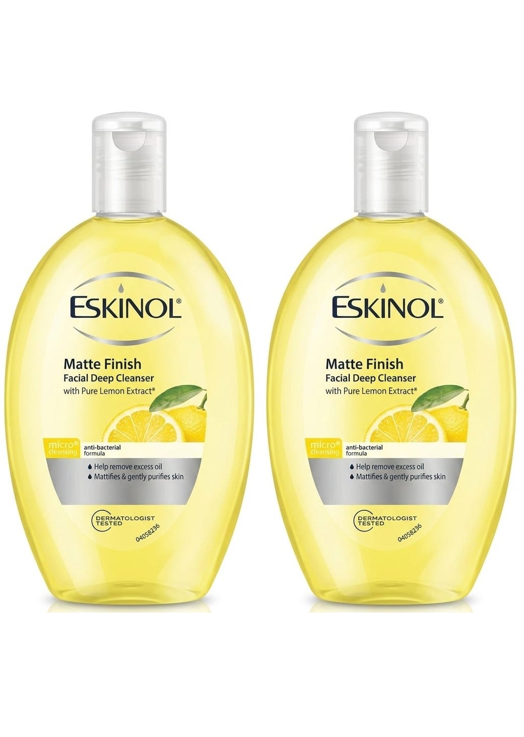 Eskinol Two Pieces Of Matte Finish Facial Deep Cleanser With Pure Lemon Extract 225 ml