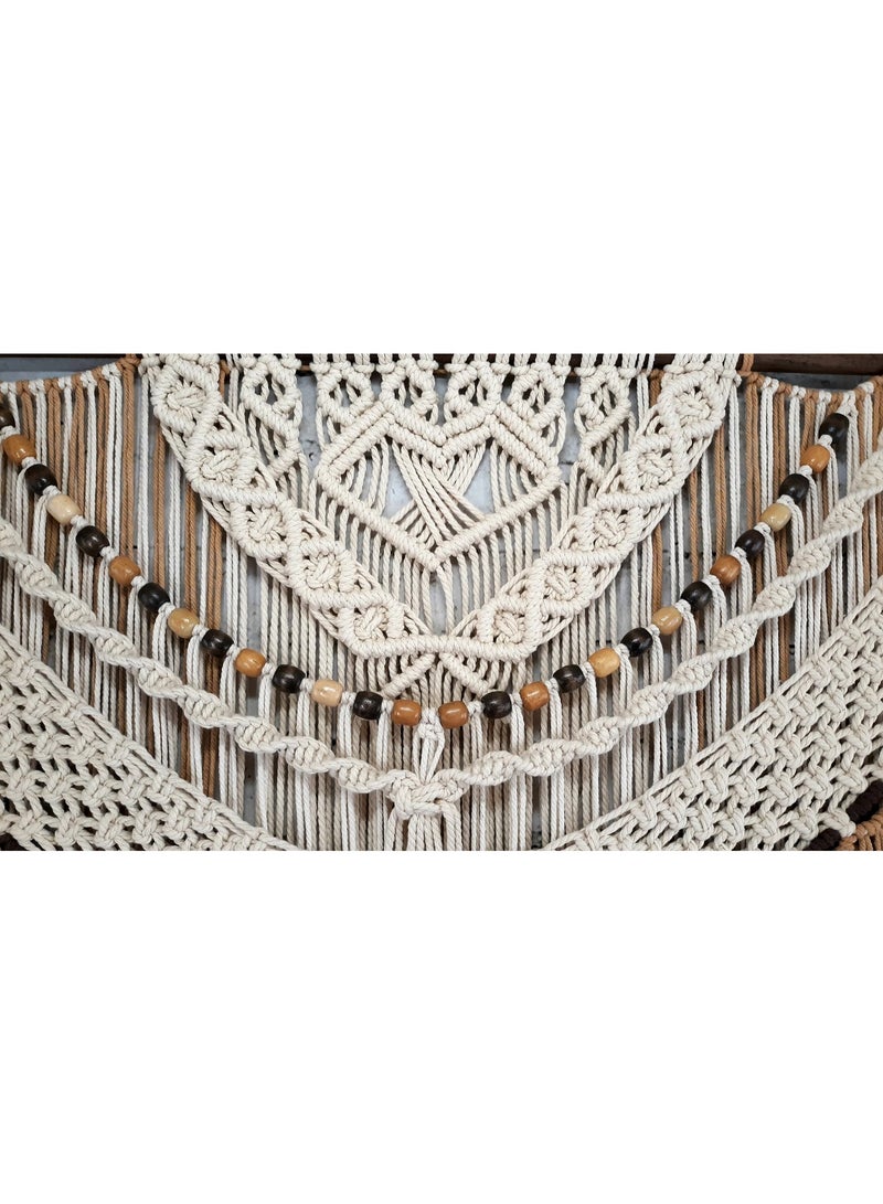 Antikiano An elegant handmade macrame piece, carefully crafted from natural cotton threads. It combines simplicity and beauty in a modern bohemian design. Featuring balanced knots and fine details, it adds a unique artistic touch to any space. Perfect for decorating walls in bedrooms, living rooms, or hallways, and also makes a special gift for lovers of handmade decor and boho style. - Image 3