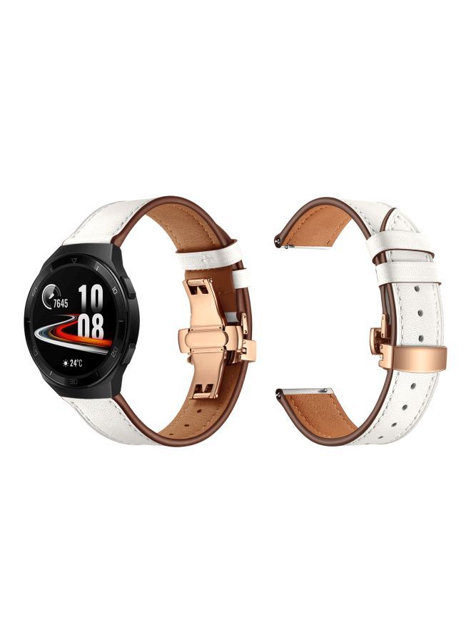 NIBEMINENT Replacement Band For Huawei Watch GT 2e - 46mm White/Rose Gold - Image 3