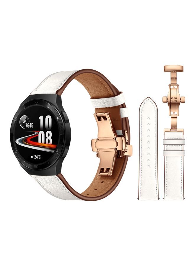 NIBEMINENT Replacement Band For Huawei Watch GT 2e - 46mm White/Rose Gold - Image 2