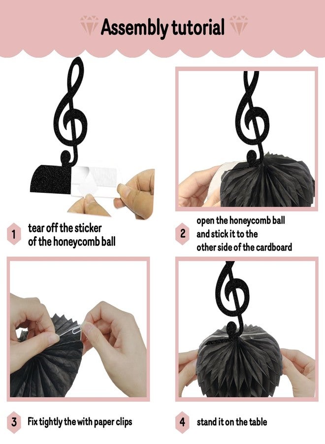 WFKLDF 8 Pcs Music Party Honeycomb Centerpieces Music Centerpieces for Table Music Themed Party Decorations Music Note Decor Music Party Decor Supplies - Image 3