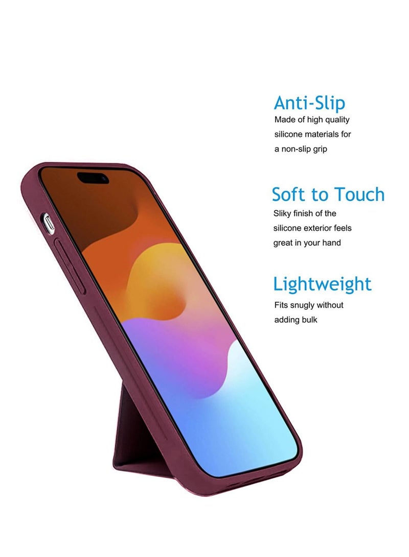 Techie Magnetic Car Mount Kickstand Holder Premium Silicone Anti-slip Hand Strap Grip Cover Case For Apple iphone 15 Pro Max - Image 5