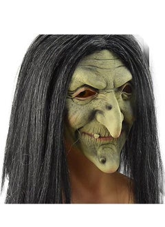 Brain Giggles BrainGiggles Scary Scary Witch Halloween Mask, Durable, Adjustable Full Face Halloween Costume Mask for Men & Women, Masquerade & Halloween Cosplay Party face cover for adults (Old Witch Mask).  - Image 2