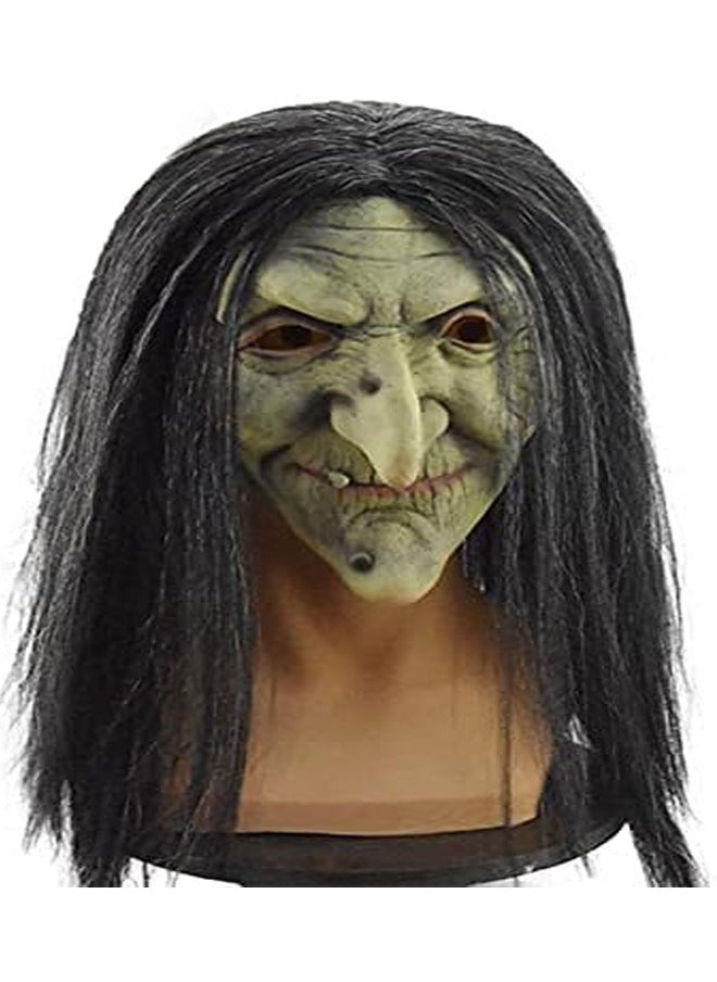 Brain Giggles BrainGiggles Scary Scary Witch Halloween Mask, Durable, Adjustable Full Face Halloween Costume Mask for Men & Women, Masquerade & Halloween Cosplay Party face cover for adults (Old Witch Mask).  - Image 1