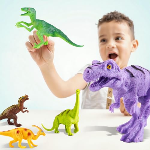 Kiddiworld ألعاب الديناصورات من كيديوورلد للأطفال 35 12 قطعة تماثيل ديناصورات واقعية مع صندوق تخزين معدني للأولاد بعمر 246 ألعاب ديناصور للأطفال من 3 إلى 4 إلى 5 سنوات هدايا عيد الميلاد أو عيد الميلاد - Image 5