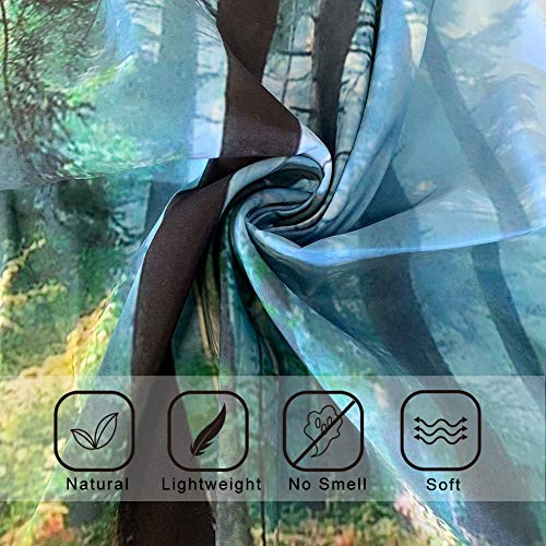 Llamazing Forest Tapestry Home Decor Landscape Tapestry Living Room Bedroom Decoration Magic Curtain (Morning Forest, 60''L×51''W) - Image 5