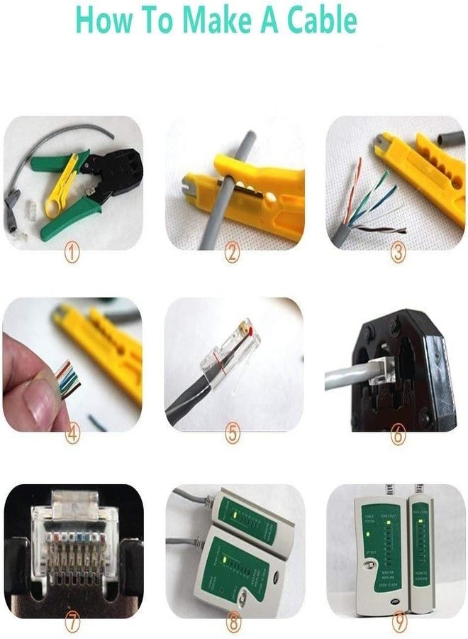 NewGet LAN Network Tool Kit with RJ45 Crimping Tool & Cable Tester | RJ11 RJ12 RJ45 Connectors Ethernet Repair Tool Set with Wire Stripper, Punch Down Tool & Carry Case for Cat5 Cat6 LAN Cable Crimper - Image 5