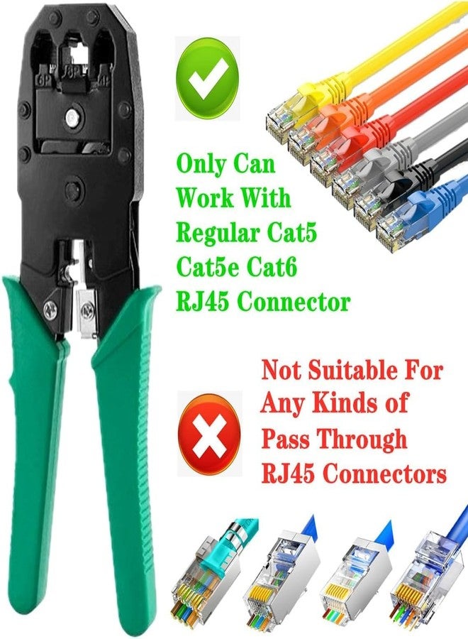 NewGet LAN Network Tool Kit with RJ45 Crimping Tool & Cable Tester | RJ11 RJ12 RJ45 Connectors Ethernet Repair Tool Set with Wire Stripper, Punch Down Tool & Carry Case for Cat5 Cat6 LAN Cable Crimper - Image 3