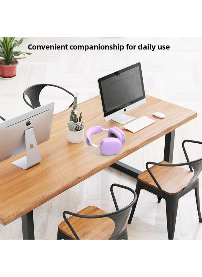 Generic - Suitable For Silicone Transparent Shell Apple AirPods Max Headset Shell Anti-collision Three-piece Set-Color:light Purple Four-piece Set-Model:Airpodsmax Protective Sleeve - Image 1