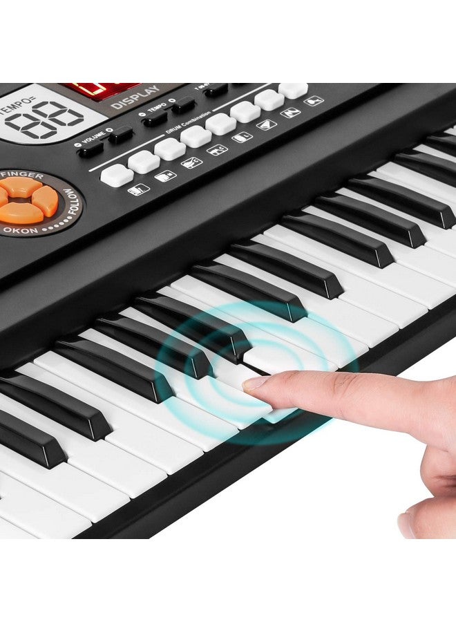 أم سانميرسن بيانو M SANMERSEN للأطفال مع ميكروفون، لوحة مفاتيح بيانو للأطفال للمبتدئين، لوحة مفاتيح إلكترونية محمولة مع وظيفة MP3/ شاشة LED، 61 مفتاحًا، ألعاب بيانو موسيقية للأولاد والبنات من سن 3 إلى 12 عامًا - Image 4