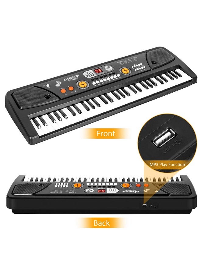 أم سانميرسن بيانو M SANMERSEN للأطفال مع ميكروفون، لوحة مفاتيح بيانو للأطفال للمبتدئين، لوحة مفاتيح إلكترونية محمولة مع وظيفة MP3/ شاشة LED، 61 مفتاحًا، ألعاب بيانو موسيقية للأولاد والبنات من سن 3 إلى 12 عامًا - Image 2