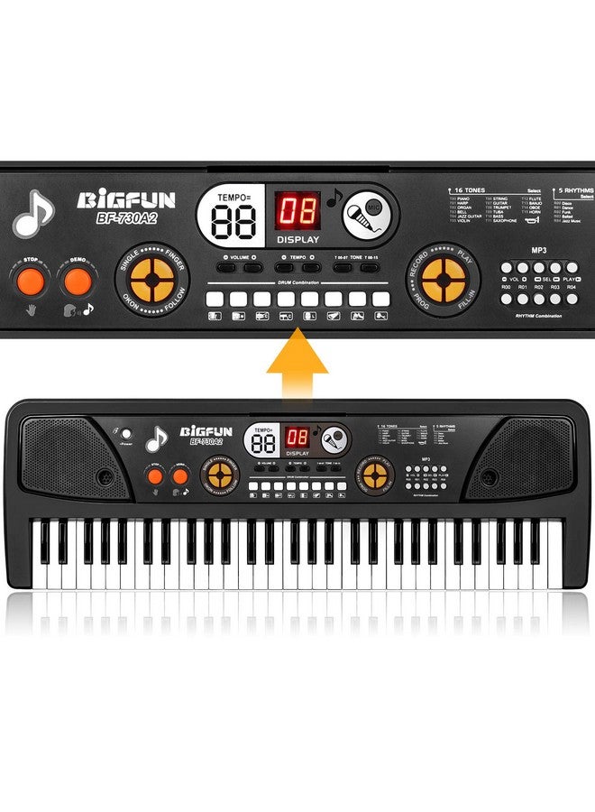 أم سانميرسن بيانو M SANMERSEN للأطفال مع ميكروفون، لوحة مفاتيح بيانو للأطفال للمبتدئين، لوحة مفاتيح إلكترونية محمولة مع وظيفة MP3/ شاشة LED، 61 مفتاحًا، ألعاب بيانو موسيقية للأولاد والبنات من سن 3 إلى 12 عامًا - Image 3