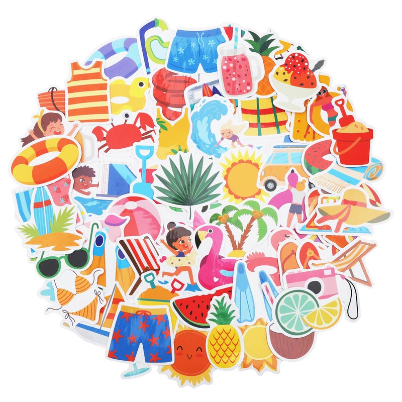 Cleverplay 100 Pack Pool Beach Stickers, Summer Party Favors, Birthday Decorations - Image 1