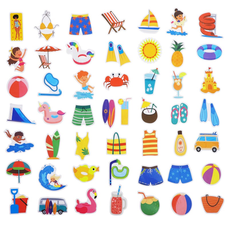 Cleverplay 100 Pack Pool Beach Stickers, Summer Party Favors, Birthday Decorations - Image 2