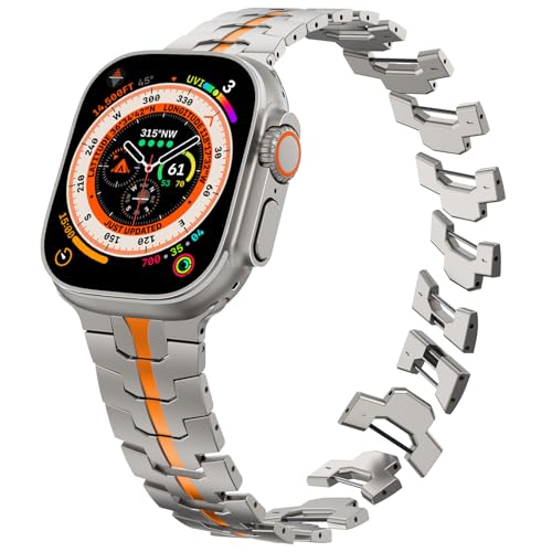 CHANCHY Stainless Steel Band for Apple Watch Band Apple Watch Ultra 3/2/1 Band 49mm, Series 11/10 46mm, 9/8/7 45mm, SE3/SE2/SE 6/5/4 44mm, 3/2/1 42mm, Metal Strap with Folding Clasp for Men - Image 4