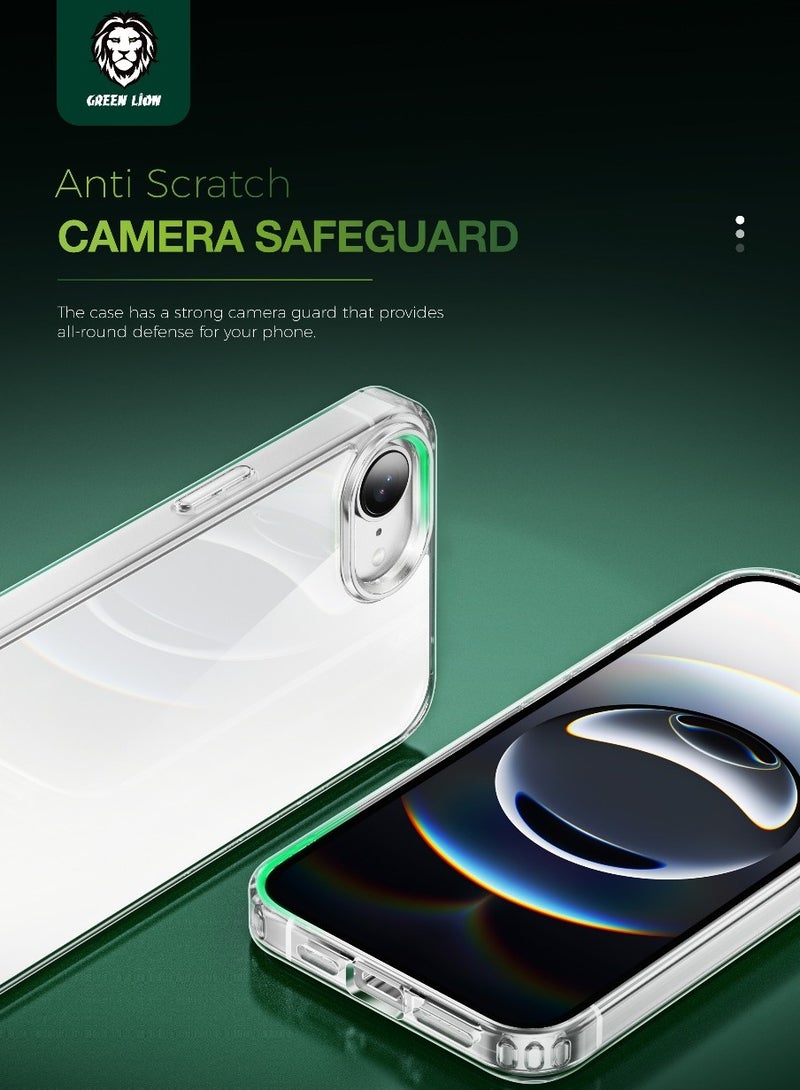 GREEN LION iPhone 16e Crystal Clear Case Camera Safeguard Back Cover with High-Grade Protection &  Enduring Clarity / Anti-yellowing / Scratch Resistant / Drop Protection / Precise Cutouts /  Comfortable Grip - Transparent - Image 4