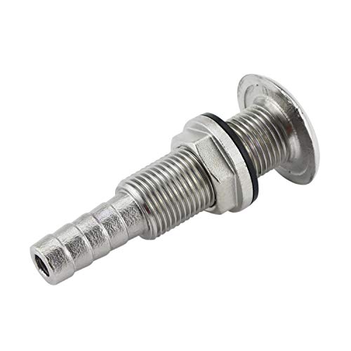 NRC&XRC Marine Grade Stainless Steel Barbed Standard Length Straight 1/2" ID Thru-Hull with Nut&Custom Gasket for Boat - Image 3