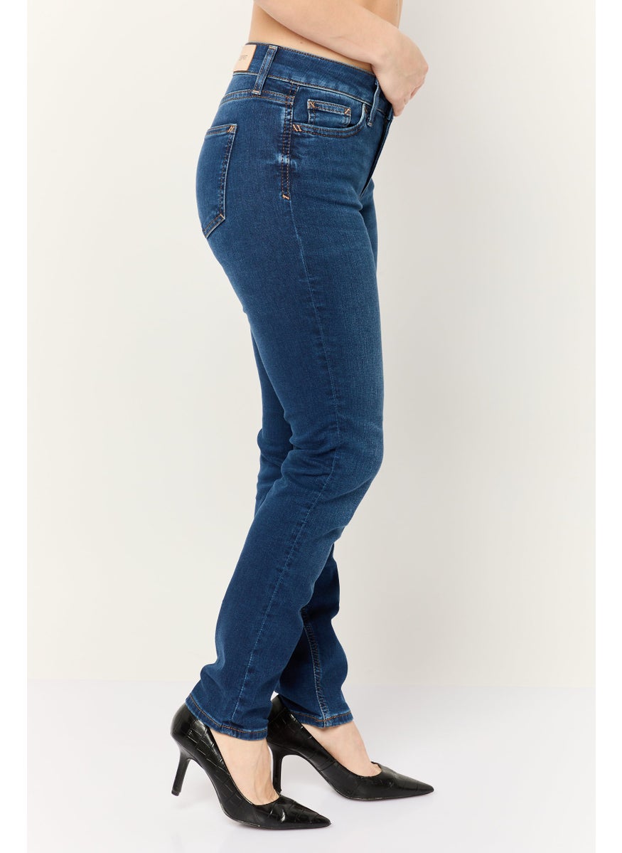 ESPRIT - Women Slim Fit Washed Stretchable Jeans, Blue - Image 1
