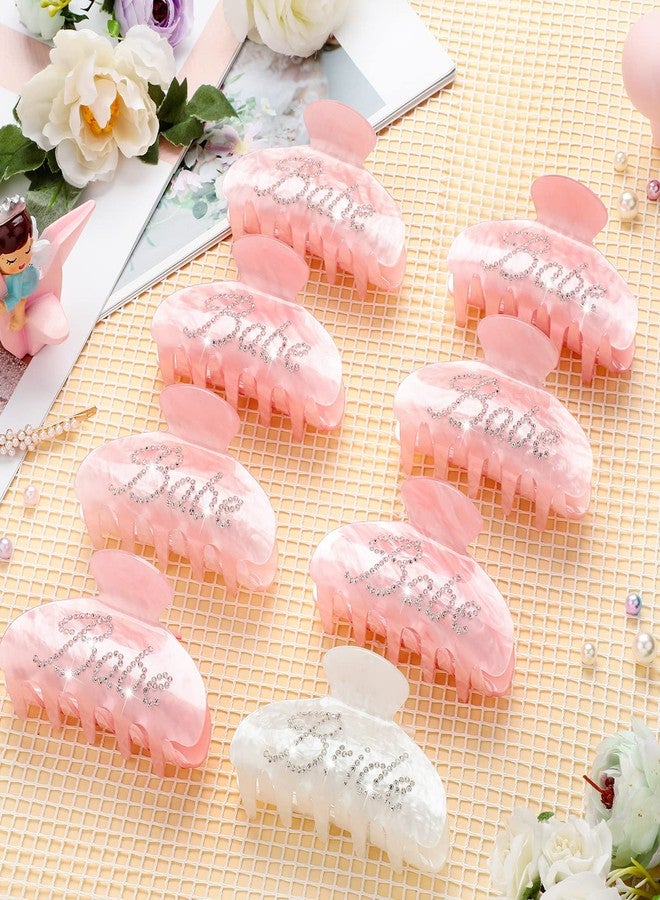 Dingion 8 Pcs Rhinestone Hair Clips - Acrylic Bridal Shower and Wedding Accessories for Bride and Bridesmaids - Image 5