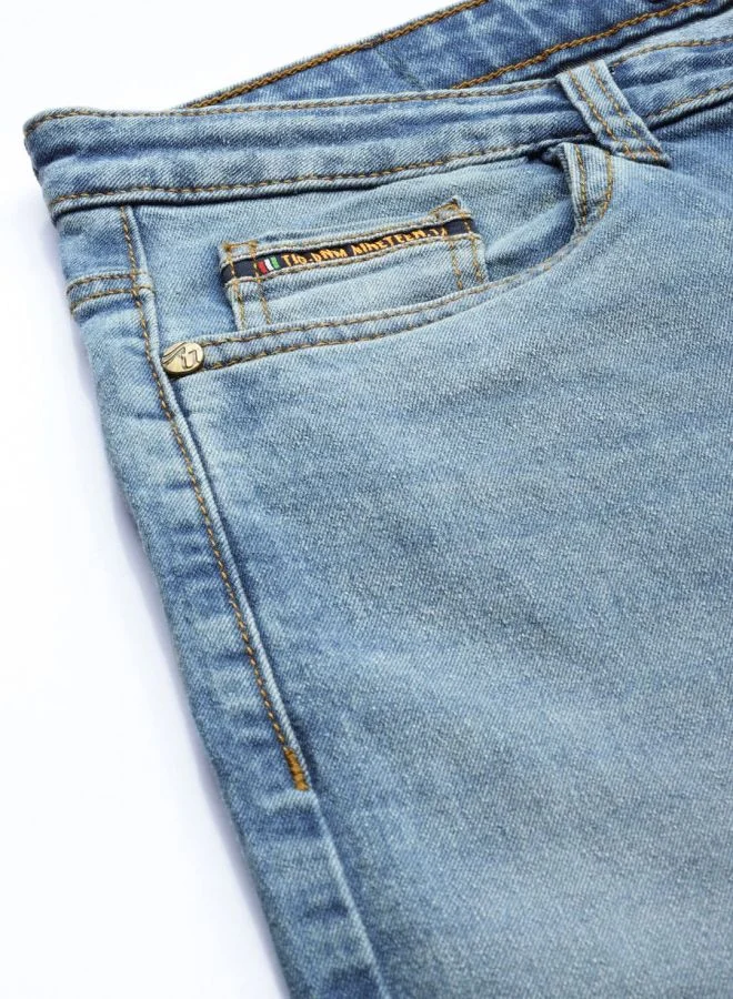 شركة المرآب الهندية Men Slim Fit Solid Mid-Rise Stretchable Jeans