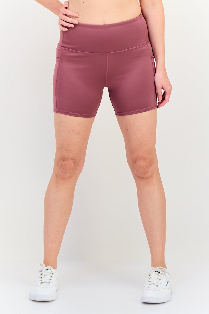 Aeropostale Women Sportswear Fit Training Shorts, Dark Mauve - Image 1
